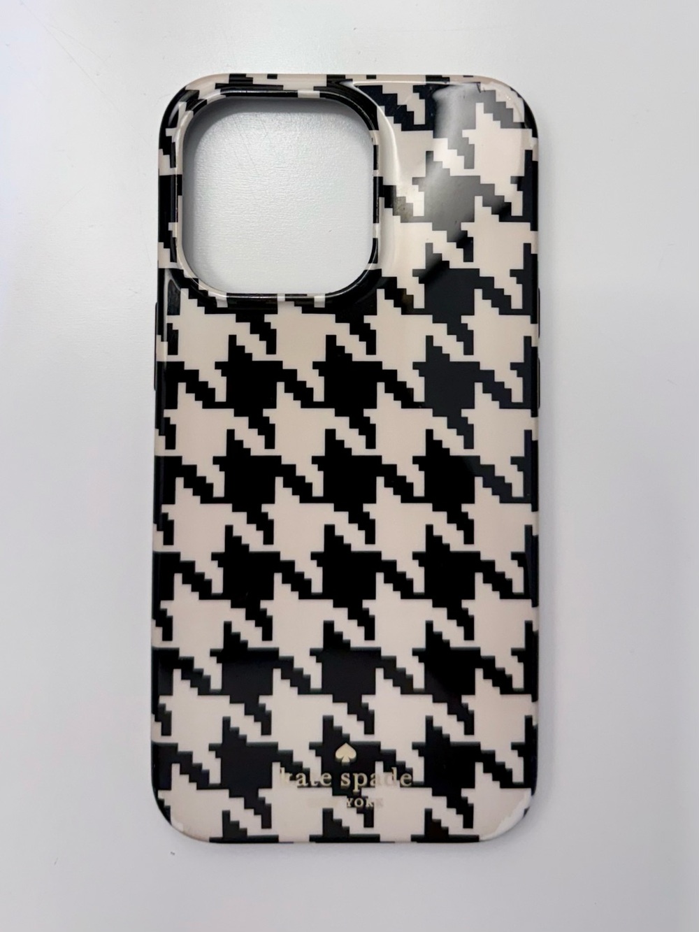 kate spade Black & Cream Houndstooth iPhone 13 Pro Case